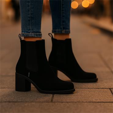 Marco Moreo Dubai Block Heel Chelsea - Black Suede